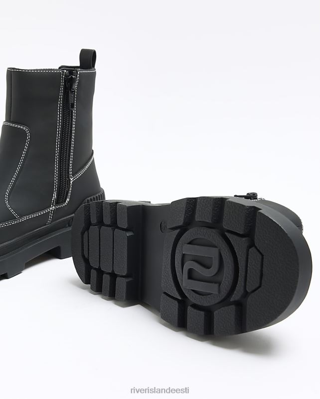 jalatsid must tüdrukud River Island g pistega detailiga saapad 44TLL6190