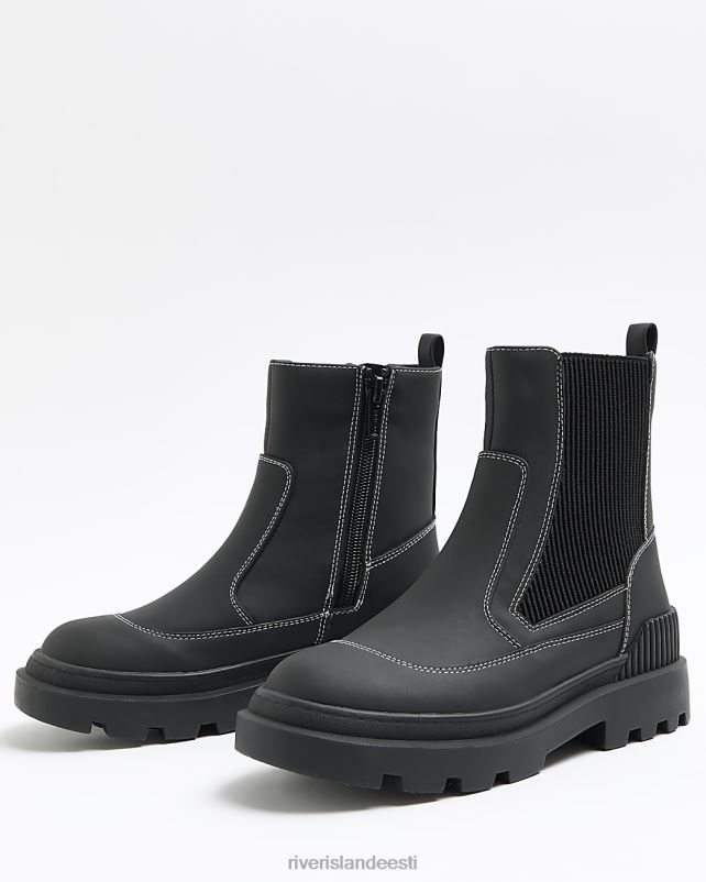 jalatsid must tüdrukud River Island g pistega detailiga saapad 44TLL6190