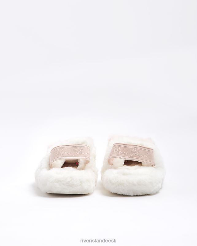 jalatsid kreem tüdrukud River Island g kunstkarusnahast südamemuula sussid 44TLL6026