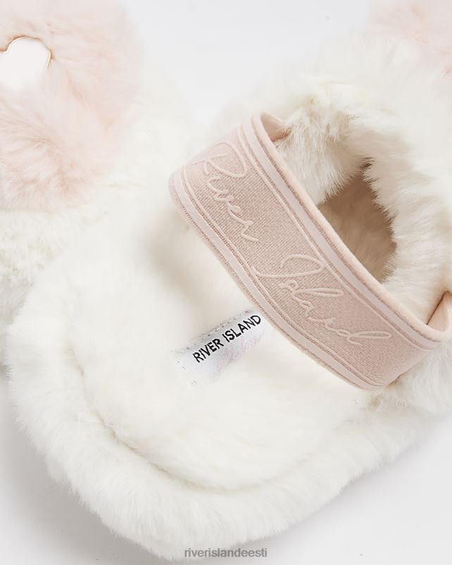 jalatsid kreem tüdrukud River Island g kunstkarusnahast südamemuula sussid 44TLL6026