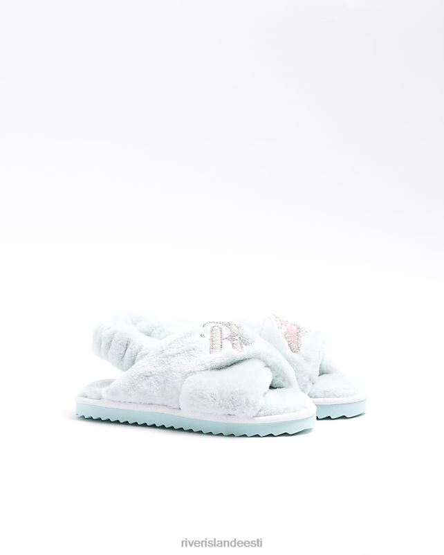 jalatsid roheline tüdrukud River Island g kunstkarusnahast kaunistusega sussid 44TLL6016