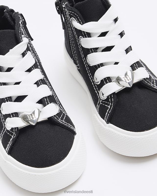 jalatsid must tüdrukud River Island mg canvas kõrged trenažöörid 44TLL6600