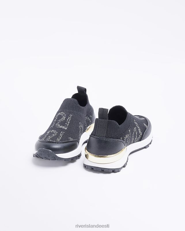 jalatsid must tüdrukud River Island mg ri kootud sokist trenažöörid 44TLL3558