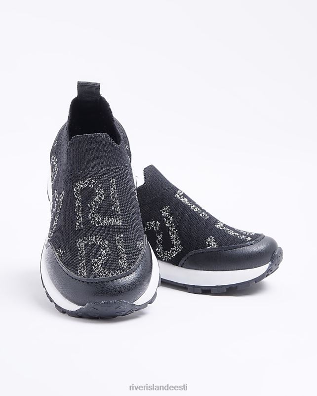 jalatsid must tüdrukud River Island mg ri kootud sokist trenažöörid 44TLL3558