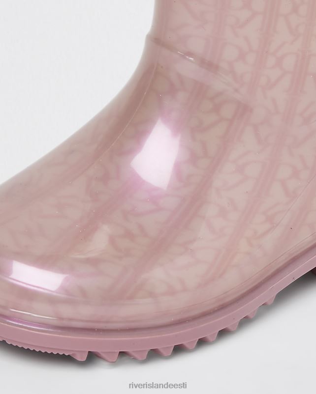 jalatsid roosa tüdrukud River Island mg ri monogrammi kalossaapad 44TLL3588