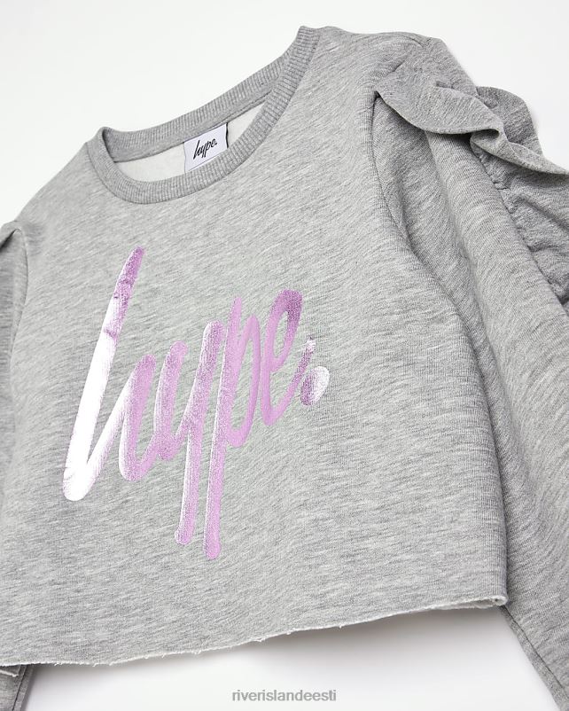 kehakate hall tüdrukud River Island g hype volangidega varrukatega dressipluus 44TLL6515