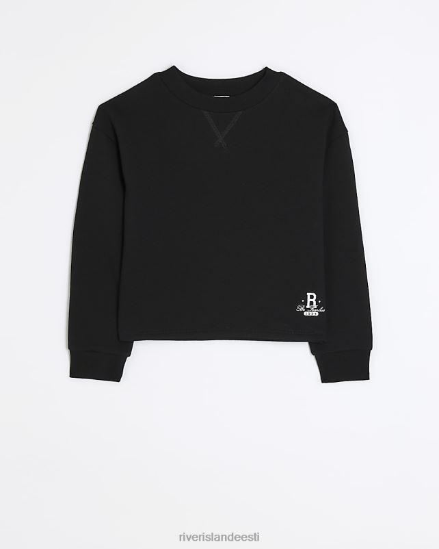 kehakate must tüdrukud River Island g tavaline dressipluus 44TLL3262