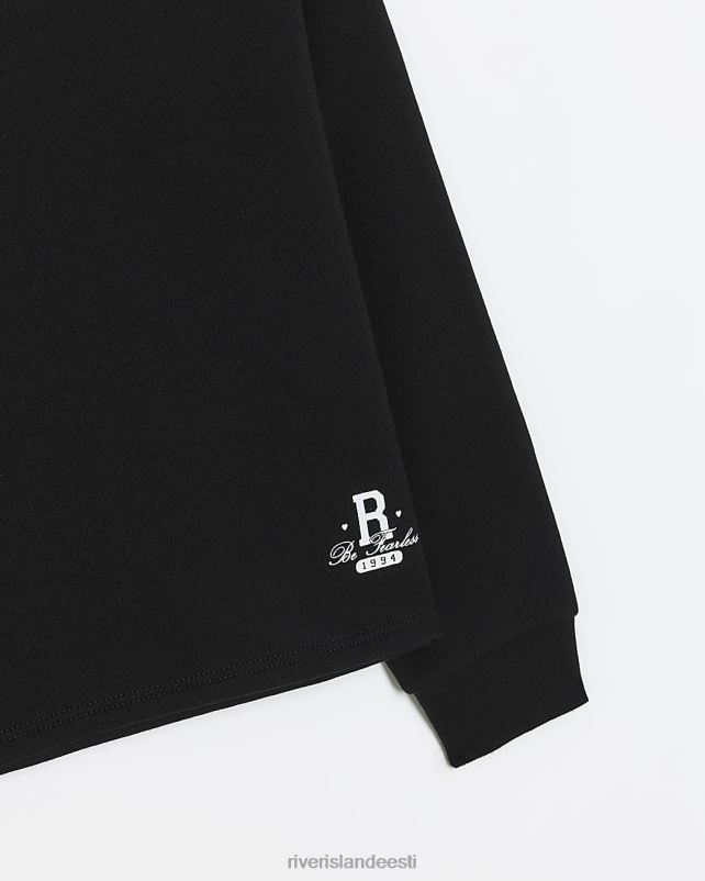 kehakate must tüdrukud River Island g tavaline dressipluus 44TLL3262