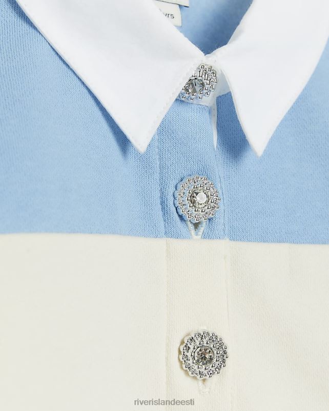 kehakate sinine tüdrukud River Island g triibulise kraega dressipluus 44TLL6245