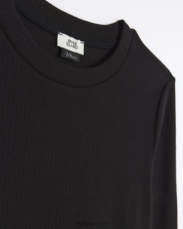 kehakate must tüdrukud River Island g pikkade varrukatega võrkkleit 44TLL3228