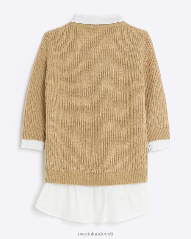 kehakate pruun tüdrukud River Island g kootud hübriidsärkkleit 44TLL3311