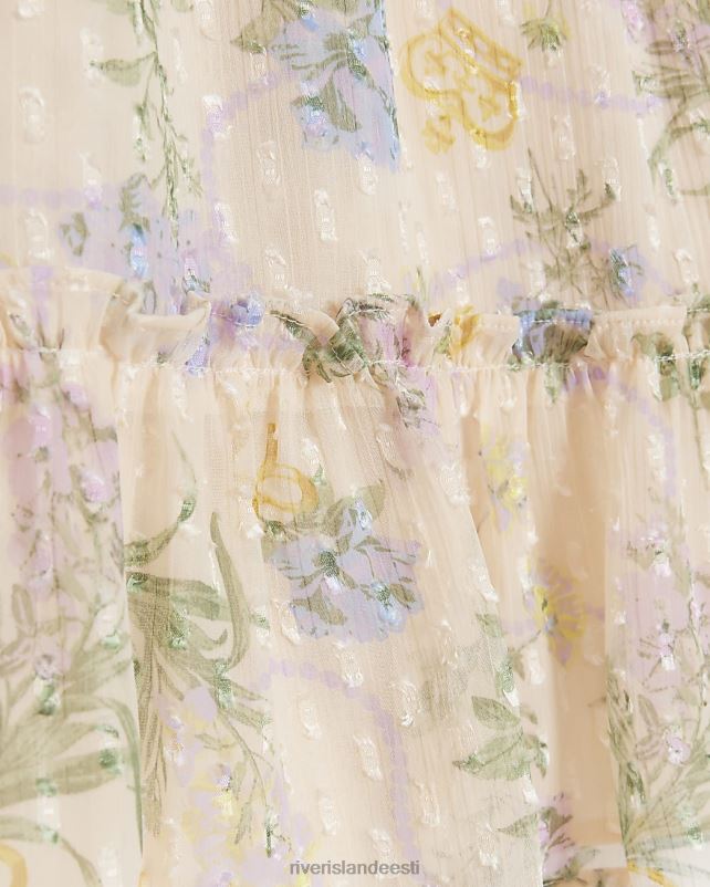 kehakate roosa tüdrukud River Island g šifoonist lilleline kleit 44TLL3387