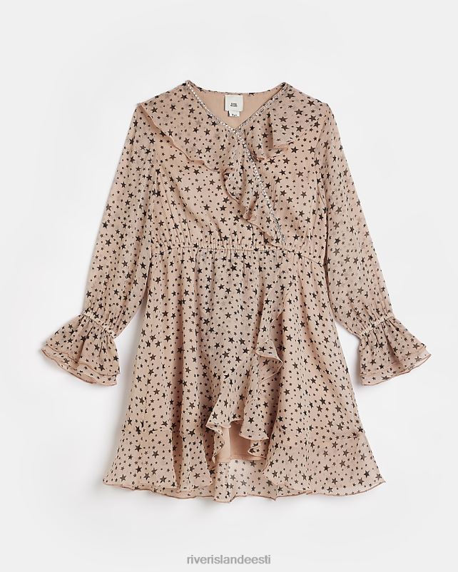kehakate roosa tüdrukud River Island g star mustriga volangidega ümbriskleit 44TLL6354