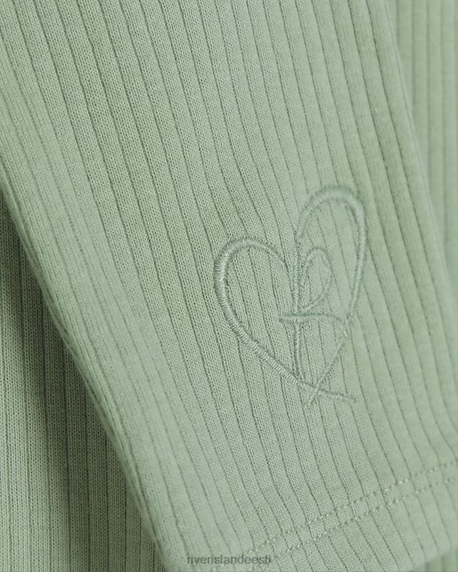 kehakate khaki tüdrukud River Island g ribi lukuga dressipluusi komplekt 44TLL6049