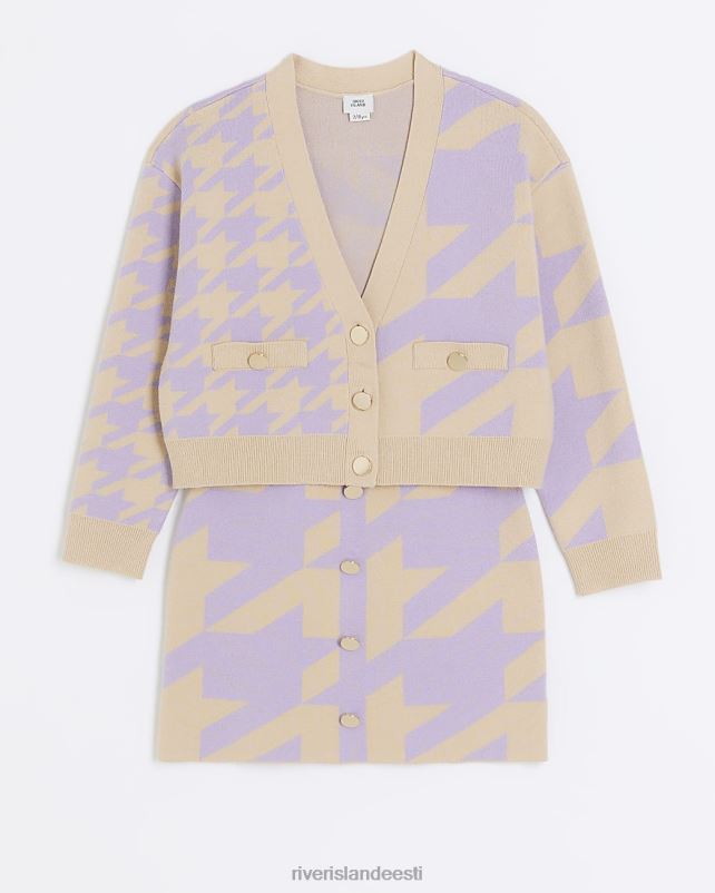 kehakate lilla tüdrukud River Island g houndstooth kootud kardiganide komplekt 44TLL6135