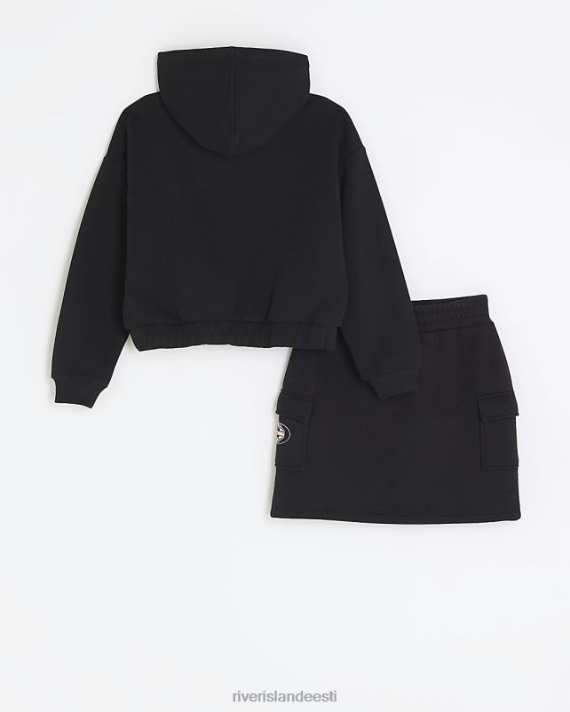 kehakate must tüdrukud River Island g aspen kapuutsi ja seeliku komplekt 44TLL6005