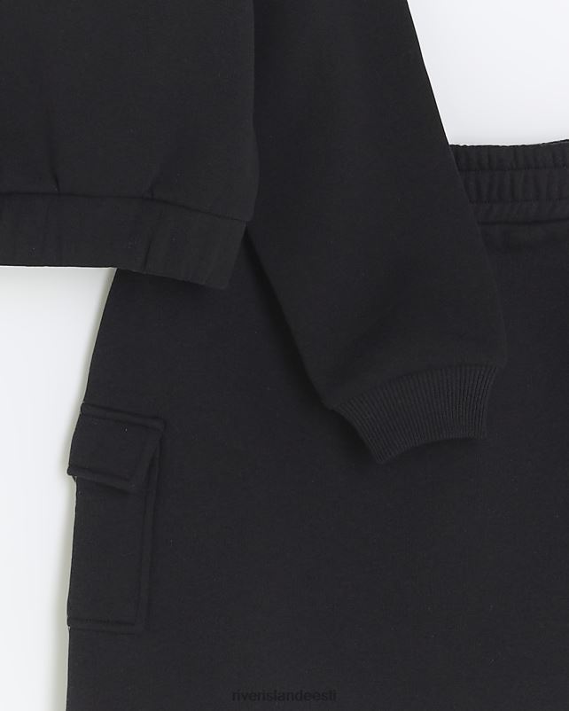 kehakate must tüdrukud River Island g aspen kapuutsi ja seeliku komplekt 44TLL6005