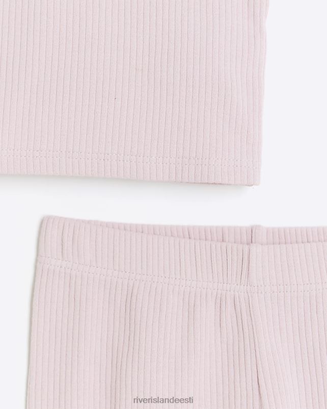 kehakate roosa tüdrukud River Island g ribiga paaki ja lühikeste pükste komplekt 44TLL6081