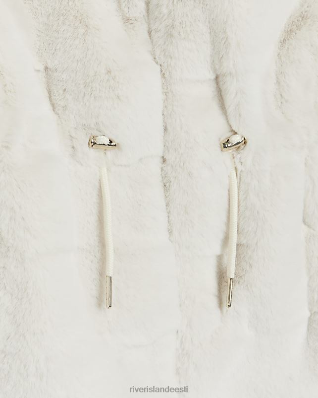kehakate kreem tüdrukud River Island g kapuutsiga kunstkarusnahast mantel 44TLL6073
