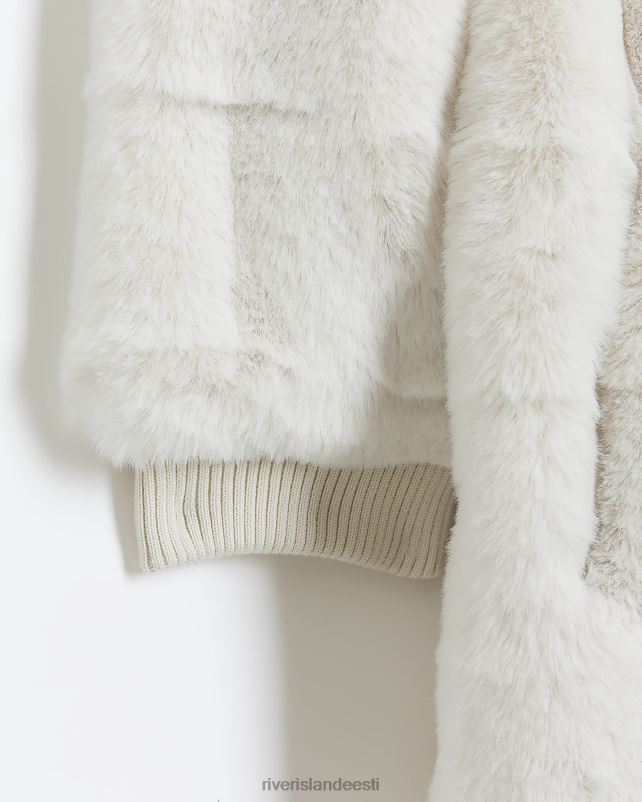 kehakate kreem tüdrukud River Island g kapuutsiga kunstkarusnahast mantel 44TLL6073