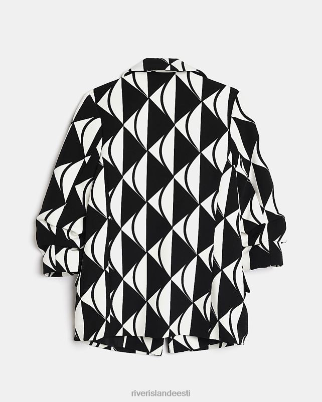 kehakate must tüdrukud River Island g ühevärviline kõverdatud varrukatega bleiser 44TLL3216