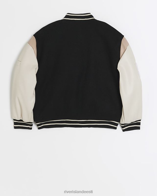 kehakate must tüdrukud River Island g ühevärviline ülikooli bomber jope 44TLL5992