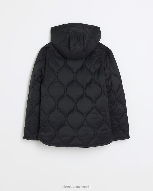 kehakate must tüdrukud River Island g polsterdatud kapuutsiga jope 44TLL6220