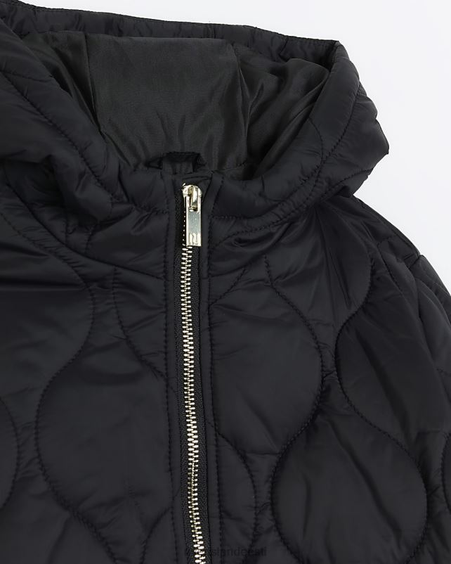 kehakate must tüdrukud River Island g polsterdatud kapuutsiga jope 44TLL6220