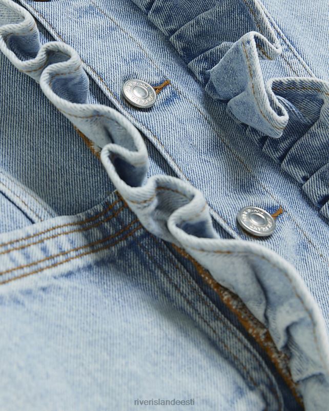 kehakate sinine tüdrukud River Island g frill teksajakk 44TLL6336