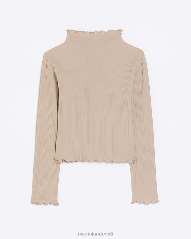 kehakate roosa tüdrukud River Island g salatiäärega pikkade varrukatega topp 44TLL3361