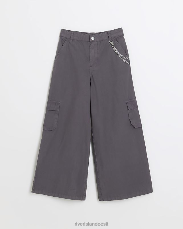 kehakate hall tüdrukud River Island g kett laia säärega cargo püksid 44TLL3367