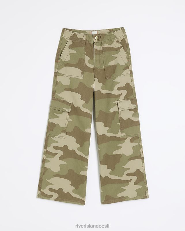 kehakate khaki tüdrukud River Island g camo laia säärega cargo püksid 44TLL6320