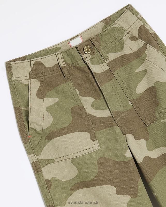 kehakate khaki tüdrukud River Island g camo laia säärega cargo püksid 44TLL6320