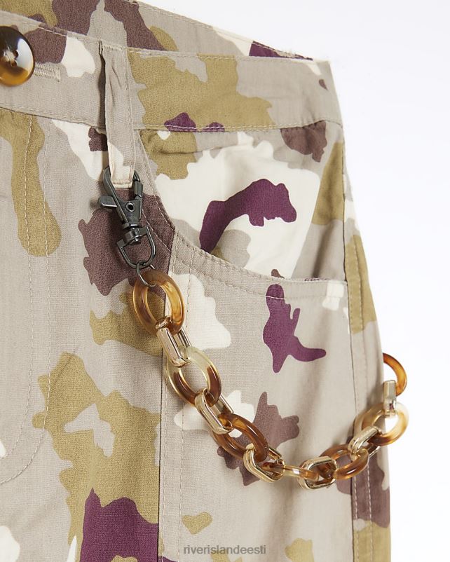kehakate pruun tüdrukud River Island g camo cargo püksid 44TLL6247