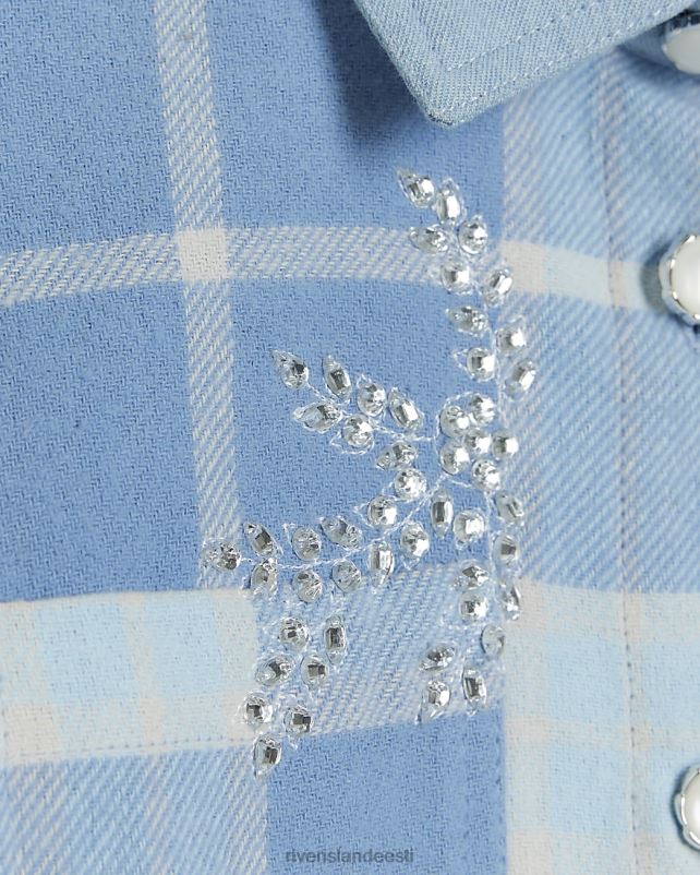 kehakate sinine tüdrukud River Island g kaunistatud tšekisärk 44TLL6134