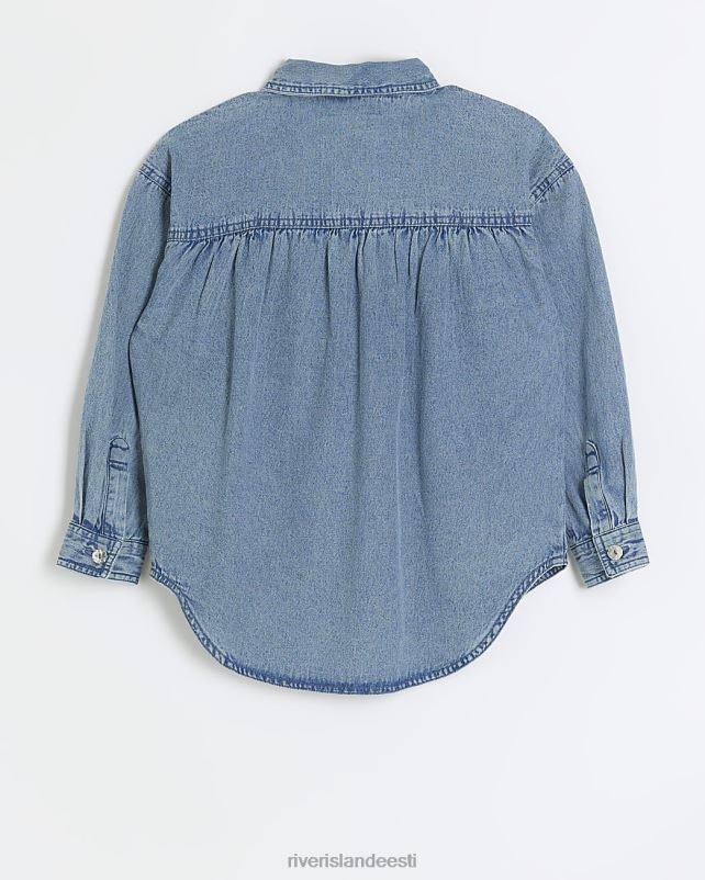 kehakate sinine tüdrukud River Island g lilleliste detailidega teksasärk 44TLL6101