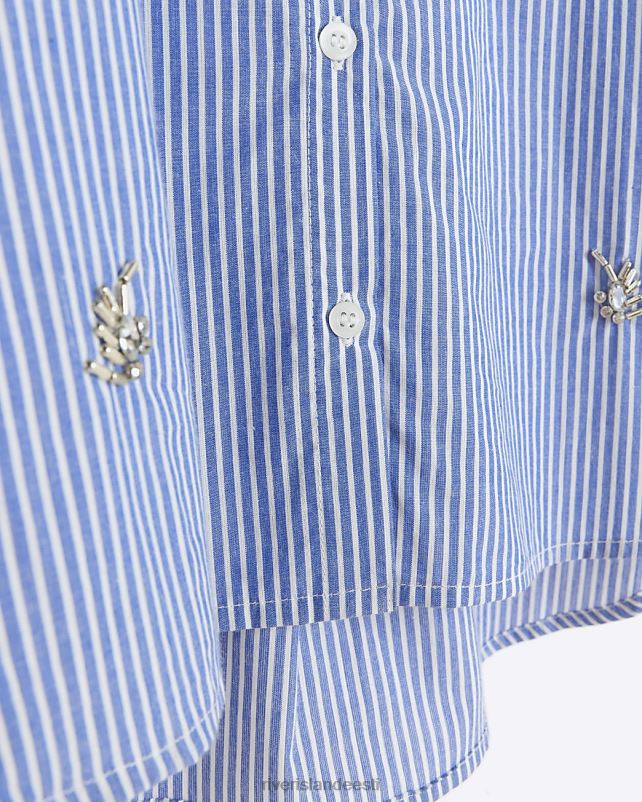 kehakate sinine tüdrukud River Island g triibuline kaunistusega särk 44TLL3293