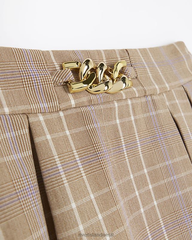 kehakate beež tüdrukud River Island g tšeki plisseeritud seelik 44TLL6216