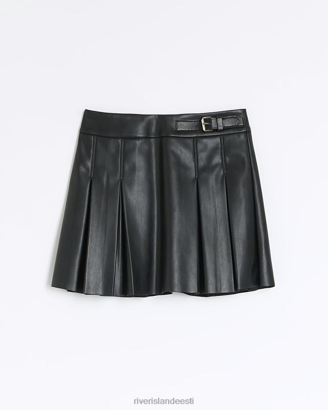 kehakate must tüdrukud River Island g kunstnahast plisseeritud seelik 44TLL6177