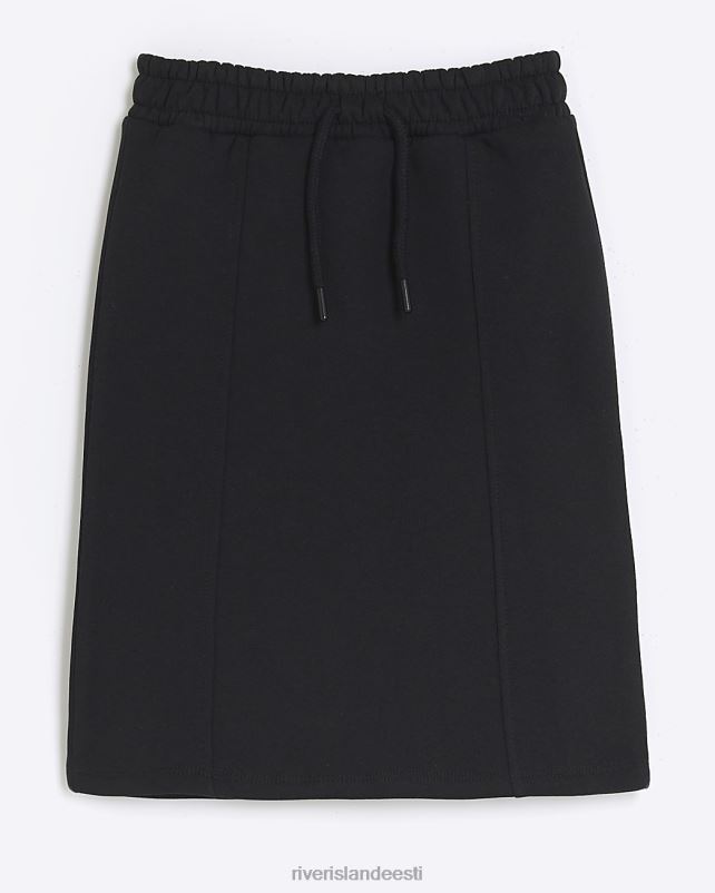 kehakate must tüdrukud River Island g tõmba selga jersey midiseelik 44TLL3271