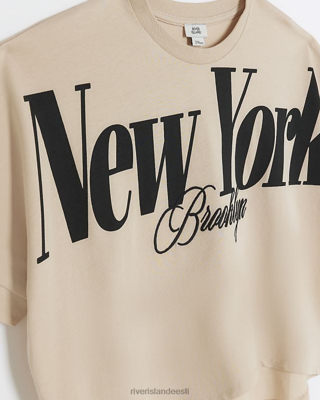kehakate pruun tüdrukud River Island g new york crop t-särk 44TLL3257