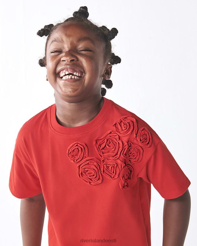 kehakate punane tüdrukud River Island g corsage t-särk 44TLL3239