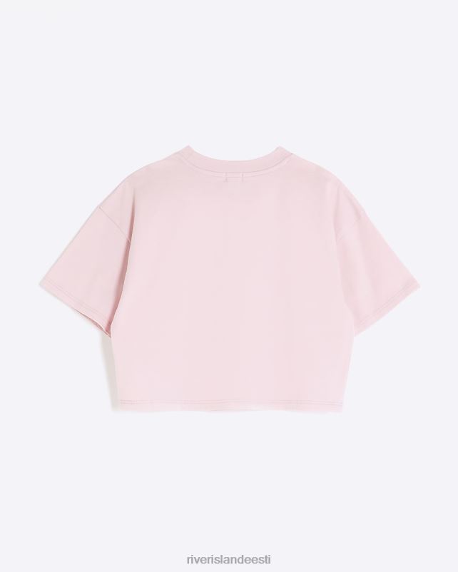 kehakate roosa tüdrukud River Island g sequin crop t-särk 44TLL6024
