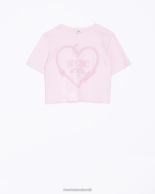 kehakate roosa tüdrukud River Island g tikitud t-särk 44TLL6276
