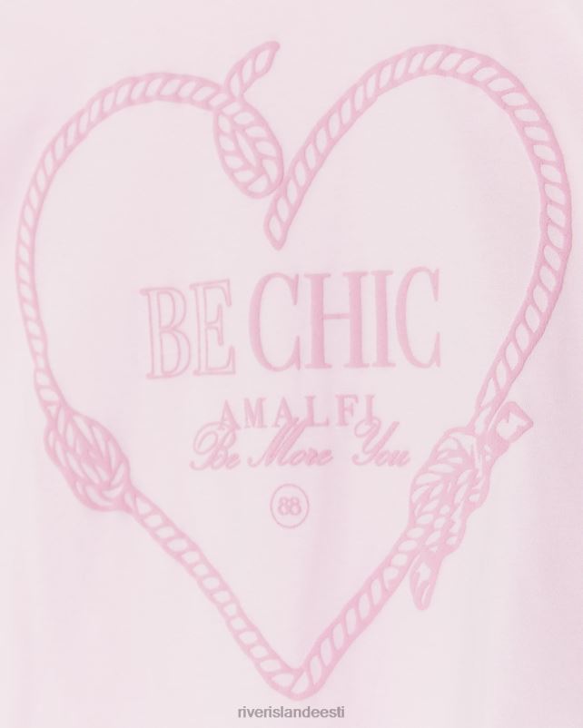 kehakate roosa tüdrukud River Island g tikitud t-särk 44TLL6276