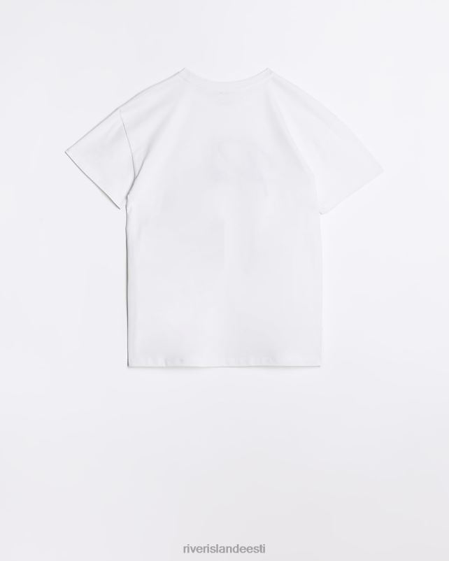 kehakate valge tüdrukud River Island g Paris graafiline t-särk 44TLL6299
