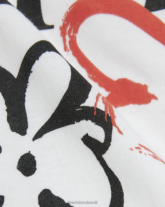 kehakate valge tüdrukud River Island g Paris lilleline T-särk 44TLL6229