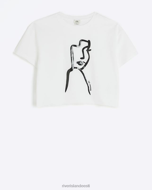 kehakate valge tüdrukud River Island g graafiline t-särk 44TLL6038