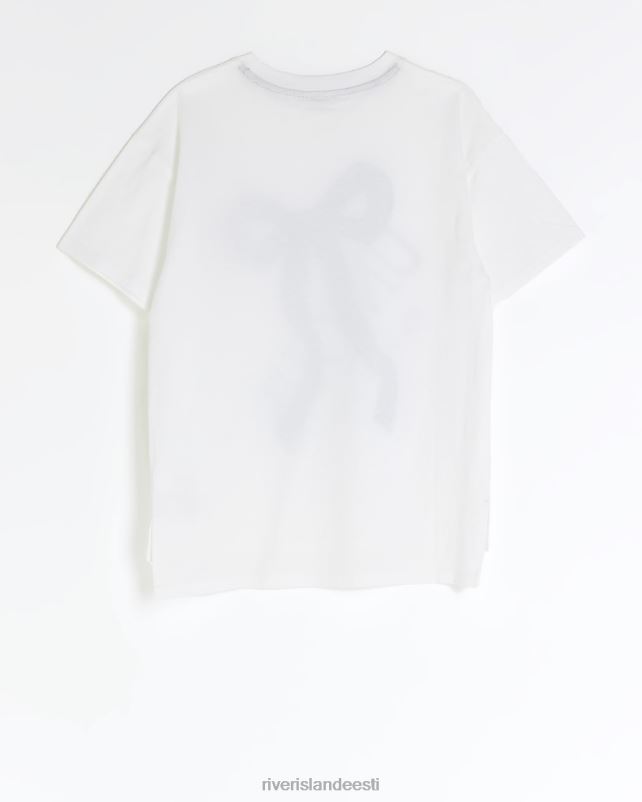 kehakate valge tüdrukud River Island g vibu litritega t-särk 44TLL6042