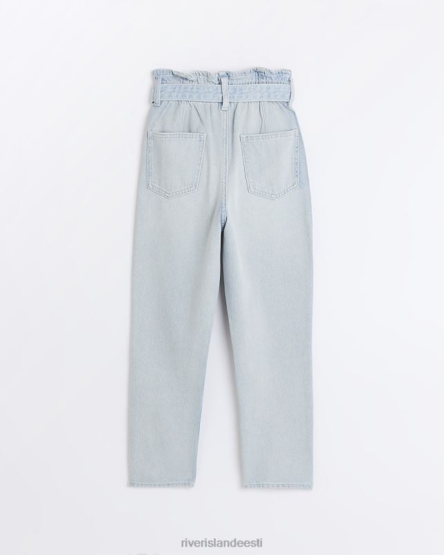 kehakate sinine tüdrukud River Island g denim paberkotiga vööga teksad 44TLL6348